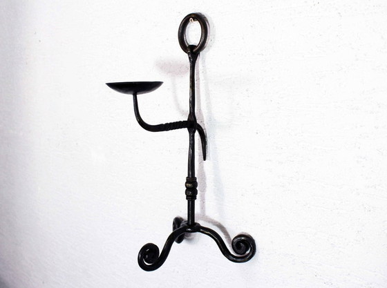 Image 1 of Brutalistic metalcast iron Candlestick 50s