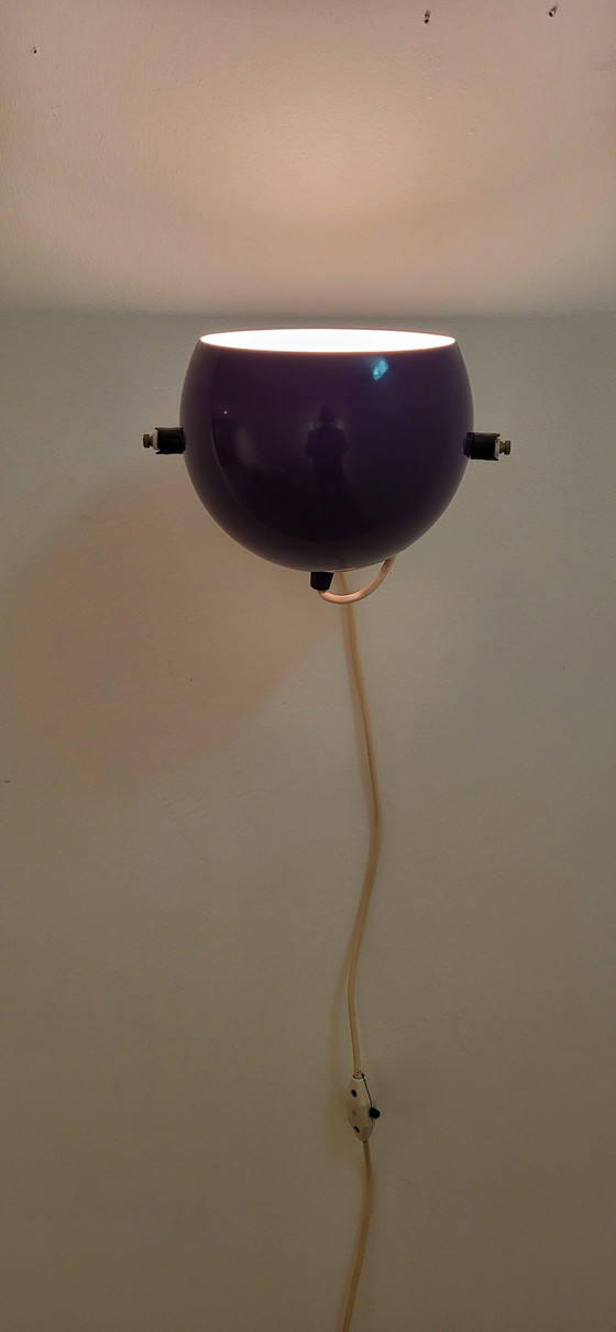 Image 1 of Lampada da parete vintage a globo regolabile viola