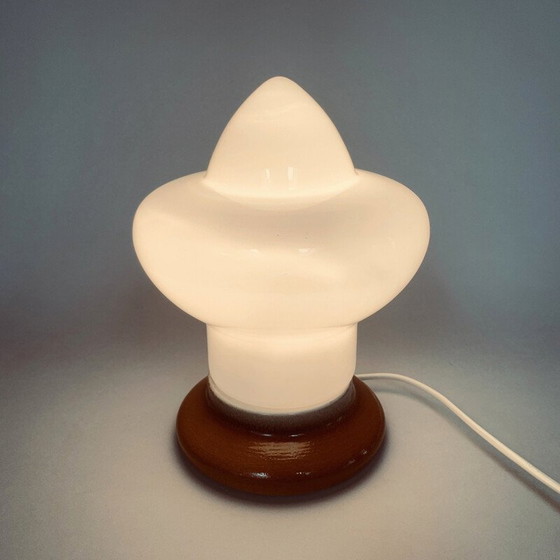 Image 1 of Vintage opal glass and ceramic table lamp by Ivan Jakes for Osvětlovací Sklo, Czechoslovakia 1960