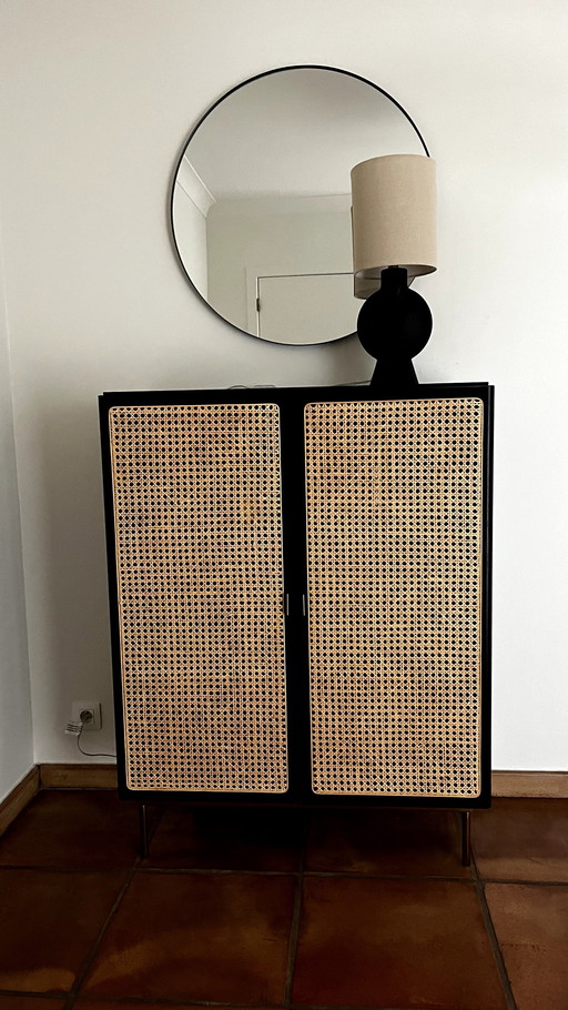 Black Cupboard From Woven Rattan From Maisons Du Monde