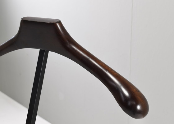 Image 1 of Fratelli Reguitti folding valet stand in metal, beech and brass, Italy – circa 1950