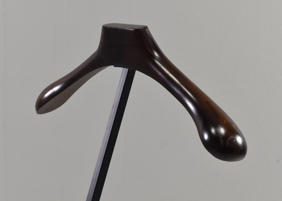 Image 1 of Fratelli Reguitti folding valet stand in metal, beech and brass, Italy – circa 1950