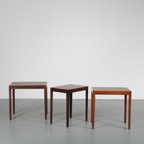 Image 1 of Svenn Eske Kristensen Nesting Tables for Pontoppidan, Denmark 1960