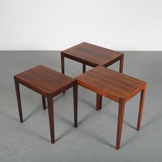 Image 1 of Svenn Eske Kristensen Nesting Tables for Pontoppidan, Denmark 1960