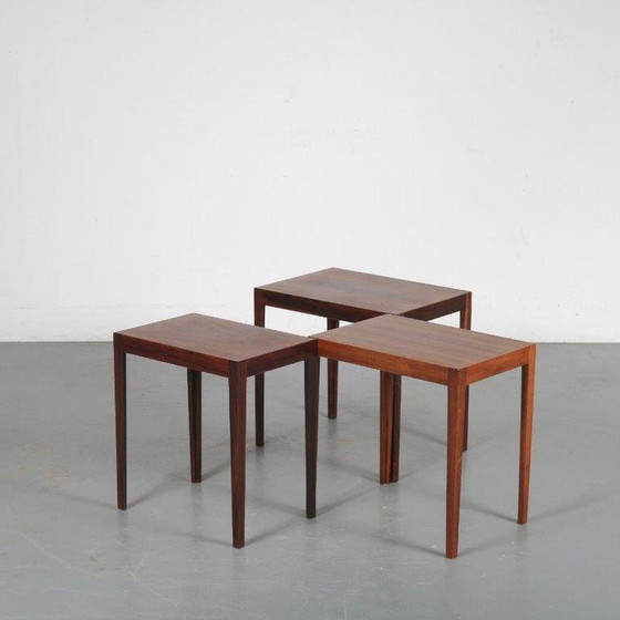 Image 1 of Svenn Eske Kristensen Nesting Tables for Pontoppidan, Denmark 1960