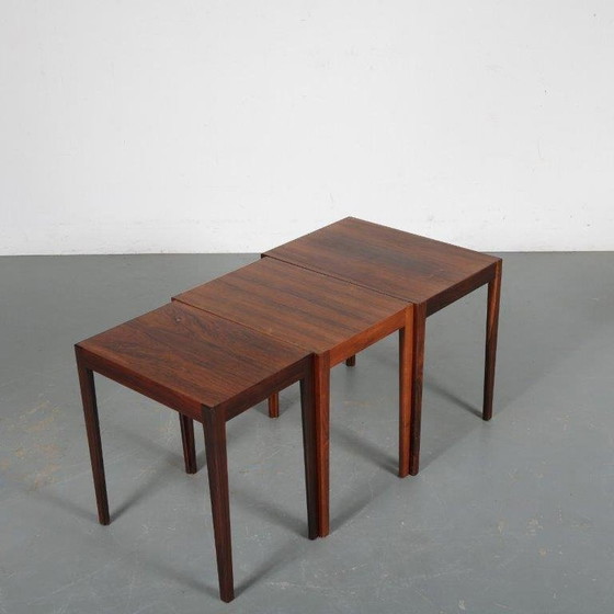 Image 1 of Svenn Eske Kristensen Nesting Tables for Pontoppidan, Denmark 1960