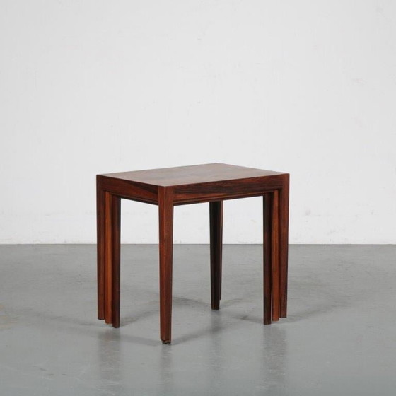 Image 1 of Svenn Eske Kristensen Nesting Tables for Pontoppidan, Denmark 1960