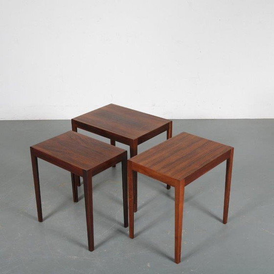 Image 1 of Svenn Eske Kristensen Nesting Tables for Pontoppidan, Denmark 1960