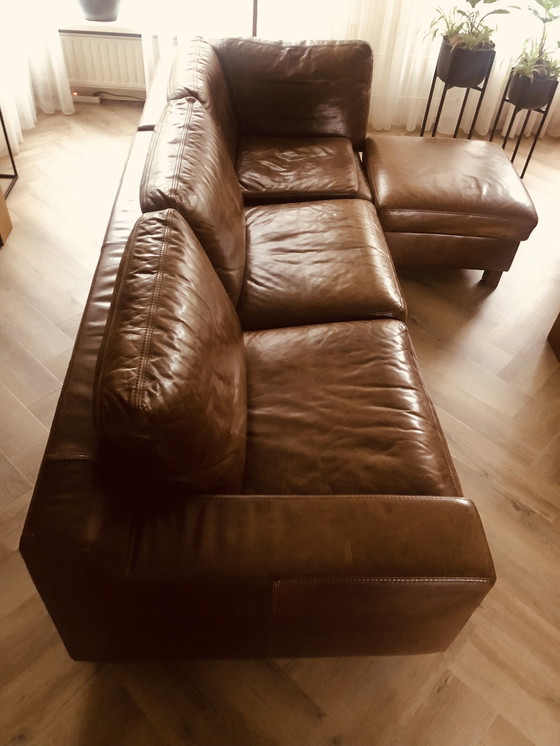 Image 1 of 2-5 Seater Sofa + Footstool Lederland Lago