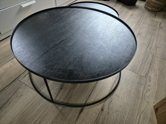 Image 1 of 2x Ethnicraft Round Tray Coffee Tables