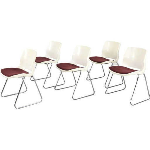 Set of 5 vintage Scandinavian chairs by Svante Schöblom for Overman, 1970s
