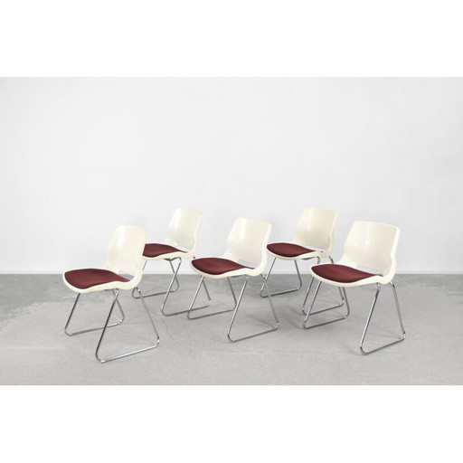 Set of 5 vintage Scandinavian chairs by Svante Schöblom for Overman, 1970s