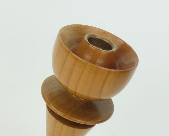 Image 1 of Mid century cherry wood kandelaar 1960s