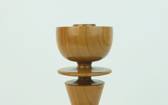 Image 1 of Mid century cherry wood kandelaar 1960s