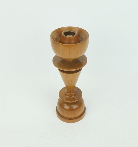 Image 1 of Mid century cherry wood kandelaar 1960s