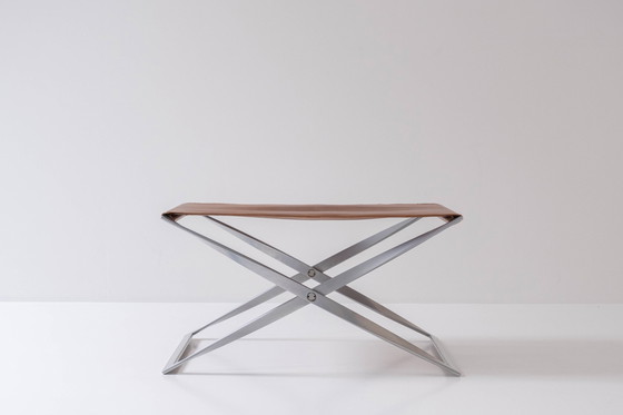 Image 1 of Rare PK 91 folding stool designed by Poul Kjærholm and manufactured by E. Kold Christensen, Denmark 1961. 