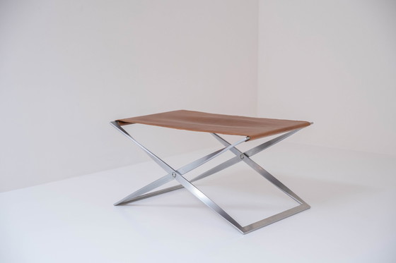 Image 1 of Rare PK 91 folding stool designed by Poul Kjærholm and manufactured by E. Kold Christensen, Denmark 1961. 