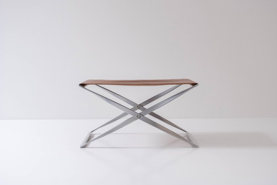 Image 1 of Rare PK 91 folding stool designed by Poul Kjærholm and manufactured by E. Kold Christensen, Denmark 1961. 