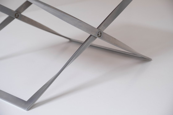 Image 1 of Rare PK 91 folding stool designed by Poul Kjærholm and manufactured by E. Kold Christensen, Denmark 1961. 