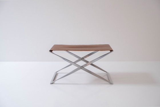 Image 1 of Rare PK 91 folding stool designed by Poul Kjærholm and manufactured by E. Kold Christensen, Denmark 1961. 