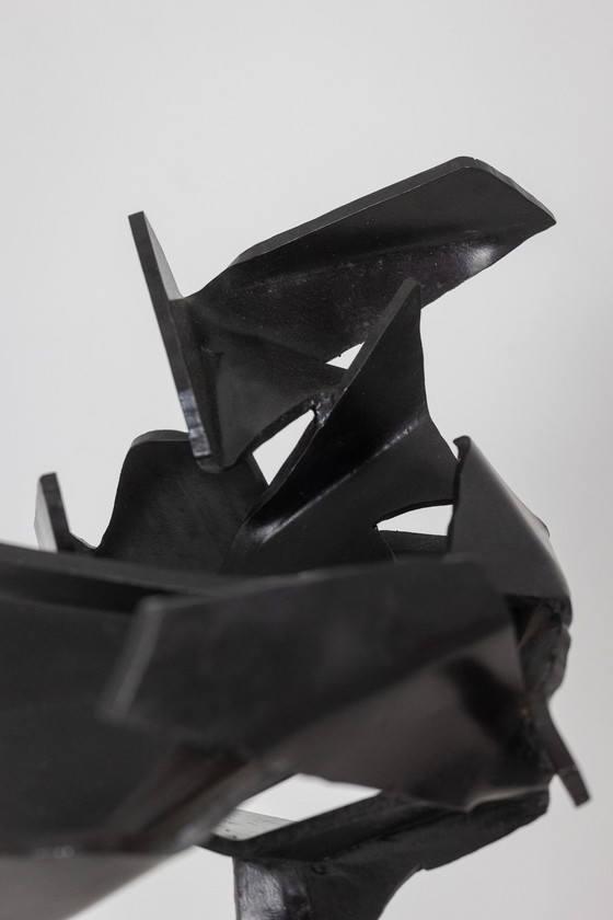 Image 1 of Jean Campa. Polished Metal Geometric Sculpture. 1980s.