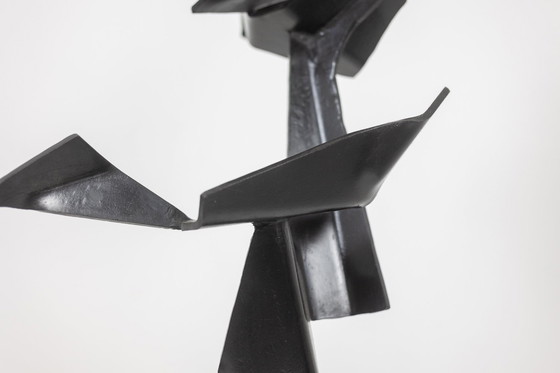 Image 1 of Jean Campa. Polished Metal Geometric Sculpture. 1980s.