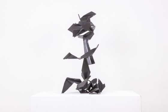 Image 1 of Jean Campa. Polished Metal Geometric Sculpture. 1980s.