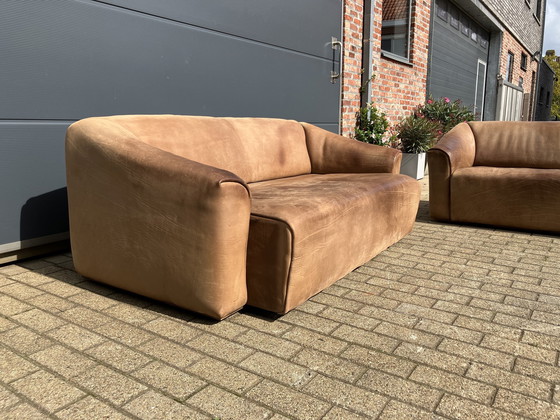 Image 1 of De Sede Ds-47 Three Seater, Cognac 5Mm Neck Buffalo Leather Beautiful Condition