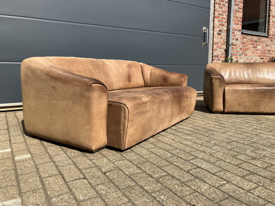 Image 1 of De Sede Ds-47 Three Seater, Cognac 5Mm Neck Buffalo Leather Beautiful Condition