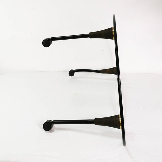 Image 1 of Vintage kidney-shaped coffee table in wood and metal, Germany 1980
