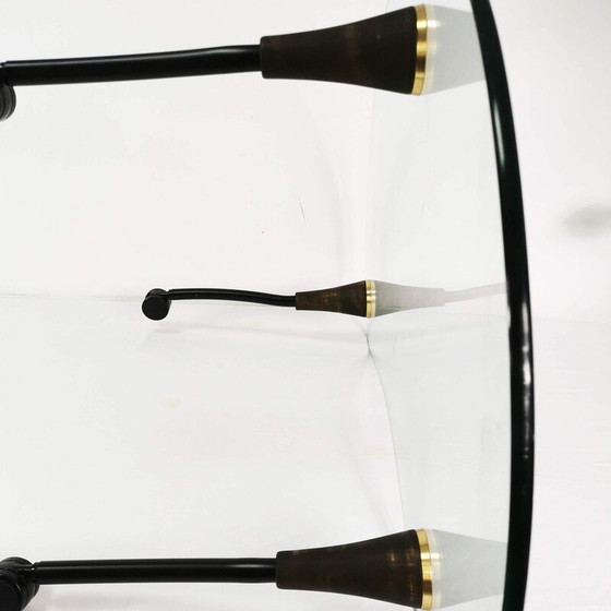 Image 1 of Vintage kidney-shaped coffee table in wood and metal, Germany 1980
