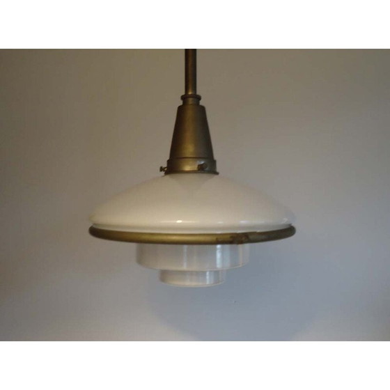 Image 1 of Vintage metal pendant lamp by Otto Muller for Sistrah Licht, Germany 1930