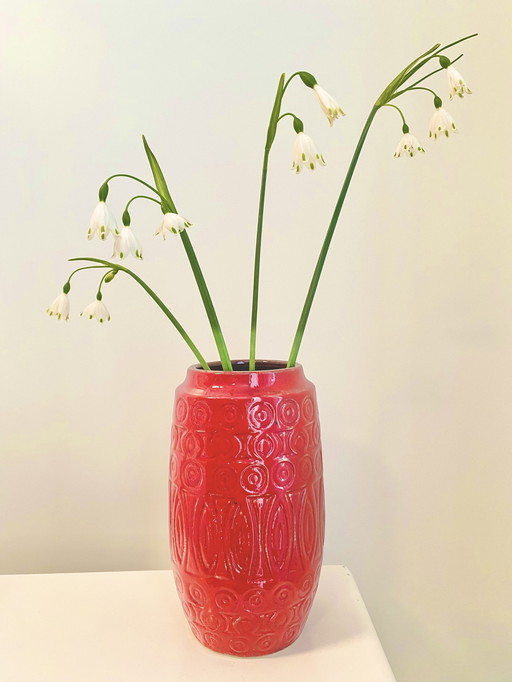 Scheurich keramik Allemagne de l'Ouest vase rouge