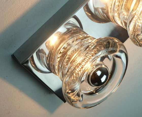 Image 1 of 1960s 70s space age double SCONCE by cosack-leuchten chrome glass