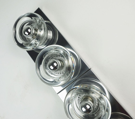 Image 1 of 1960s 70s space age double SCONCE by cosack-leuchten chrome glass