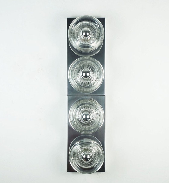 Image 1 of 1960s 70s space age double SCONCE by cosack-leuchten chrome glass