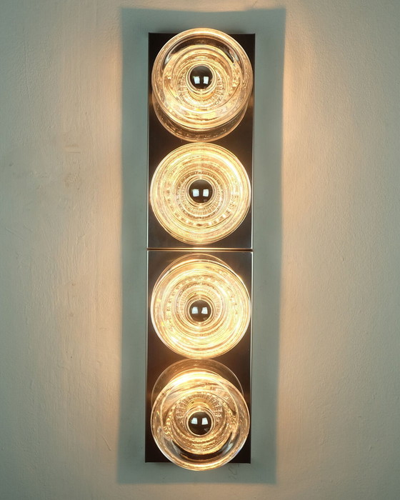 Image 1 of 1960s 70s space age double SCONCE by cosack-leuchten chrome glass