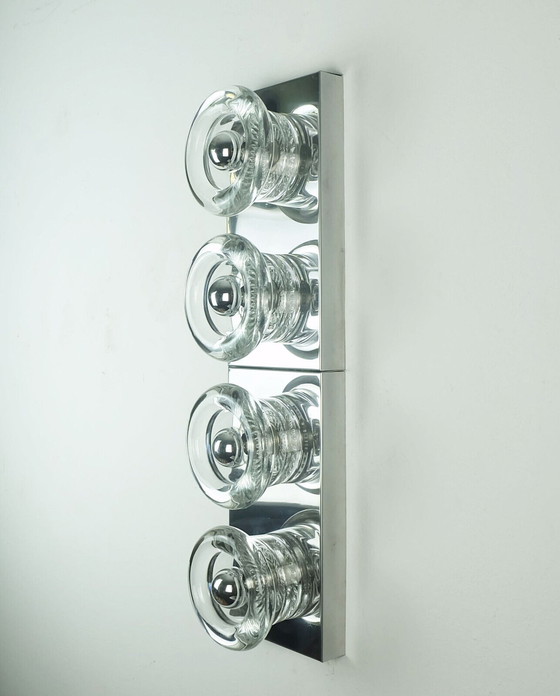 Image 1 of 1960s 70s space age double SCONCE by cosack-leuchten chrome glass