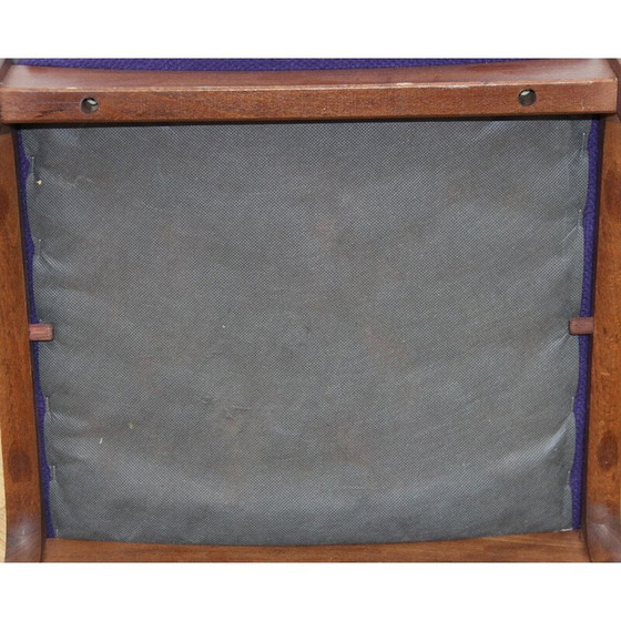 Image 1 of Set of 6 vintage dining chairs in purple wool