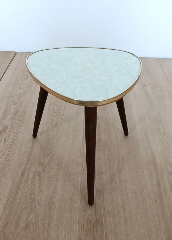 Image 1 of Sixties plant table with mint green top