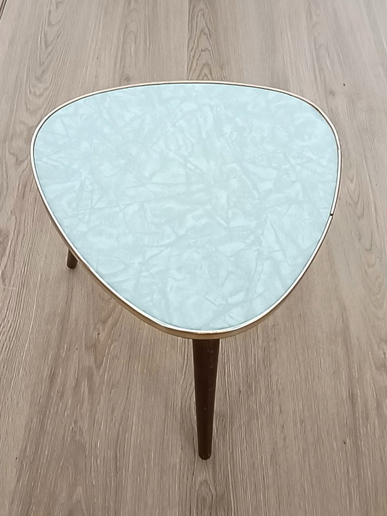 Image 1 of Sixties plant table with mint green top