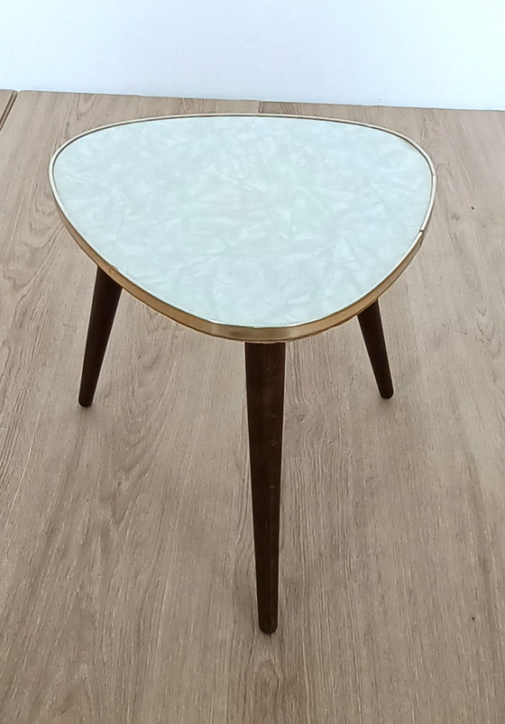 Image 1 of Sixties plant table with mint green top