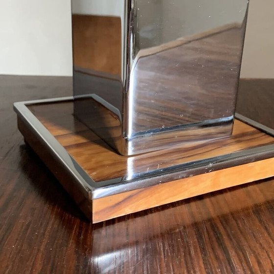 Image 1 of Vintage table lamp in chrome and wood