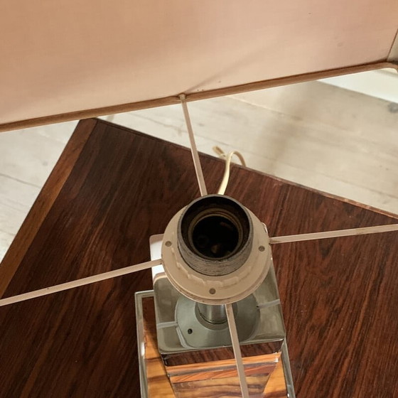 Image 1 of Vintage table lamp in chrome and wood