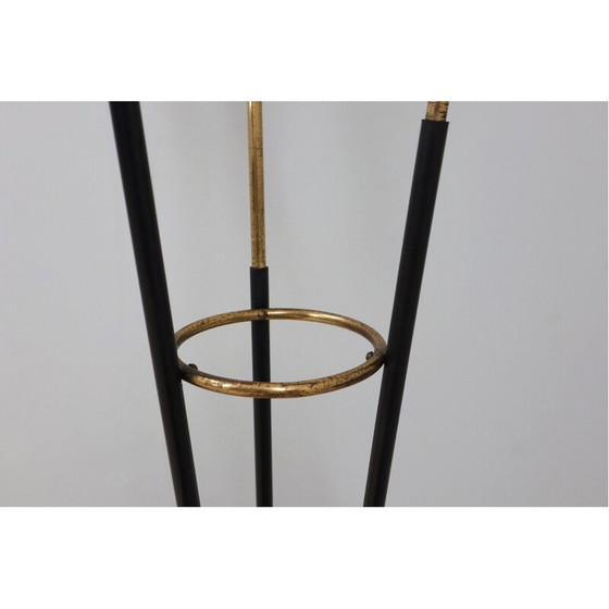 Image 1 of Vintage "alberello" floor lamp in metal, brass, opaline glass and marble for Stilnovo, Italy 1950s