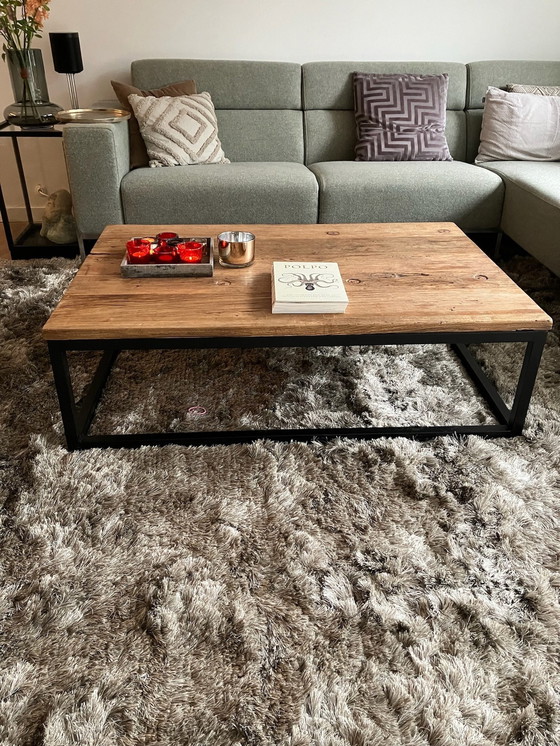 Image 1 of Industrial Coffee Table- Chinese Elm Wood