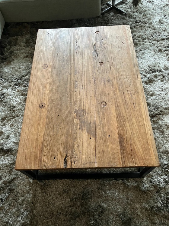 Image 1 of Industrial Coffee Table- Chinese Elm Wood