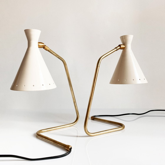 Image 1 of Pair De Lampes Cocottes Design Années 50 Blanches