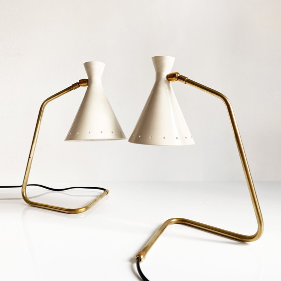 Image 1 of Pair De Lampes Cocottes Design Années 50 Blanches