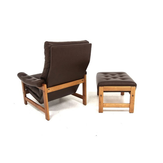 Image 1 of Poltrone vintage in pelle e faggio, Svezia 1970